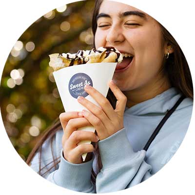 Sweet As Crepes Girl Eating